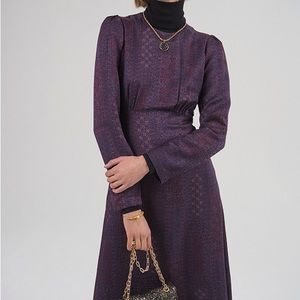 Vanessa Bruno sz 40 lightweight purple Vanelle dress midi Bordeaux